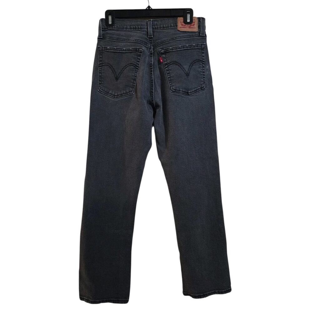 Levis Womens Jeans Black Size 30 Wedgie Straight Denim Stretch Cotton Distressed - Picture 7 of 11